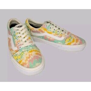 VANS Old Skool Low Shoes Sneakers Womens 8 Psychedelic Tie Dye Pastel 500714